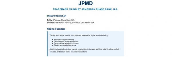JPMorgan Dollar Token Header